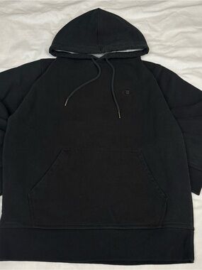 Champion Black Pullover Hoodie with Embroidered Logo